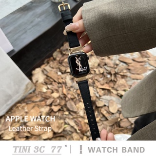 สายนาฬิกาข้อมือ สายหนัง หัวเข็มขัดโลหะ สําหรับ iWatch Series 8 7 SE 6 5 4 3 S8 Ultra Band 49 มม. 40 มม. 41 มม. 44 มม. 45 มม.