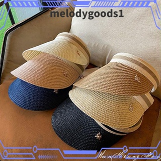 MELODYGOODS1 หมวกปีกกว้าง ป้องกันรังสียูวี แบบพกพา เหมาะกับเดินชายหาด สําหรับผู้หญิง