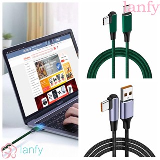 Lanfy สายชาร์จ USB PD Type C 100W ชาร์จเร็ว ไม่เป็นอันตราย สําหรับโทรศัพท์มือถือ PD