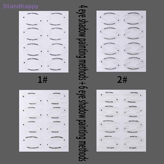 Standhappy แม่แบบสติกเกอร์ ลายฉลุ 3 นาที สําหรับแต่งหน้า เขียนอายไลเนอร์ อายแชโดว์