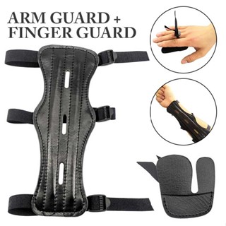 New Archery Finger Arm Guard Protector Leather Adjustable Bow Shooting Target