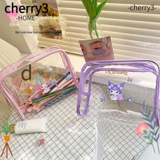 Cherry3 กระเป๋าดินสอ แบบใส กันน้ํา เครื่องเขียน สําหรับเด็ก