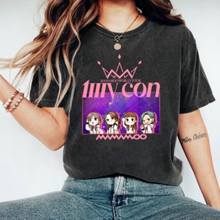 Kpop MAMAMOO เสื้อยืดลําลอง ผ้าฝ้าย แขนสั้น คอกลม ลาย 1mycon คุณภาพสูง สําหรับผู้ชาย และผู้หญิง