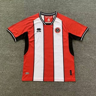 เสื้อกีฬาแขนสั้น ลายทีมชาติฟุตบอล Sheffield United 23-24 ชุดเหย้า สําหรับผู้ชาย ไซซ์ S-XXL AAA