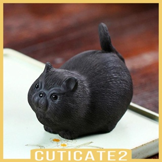 [Cuticate2] ตุ๊กตาแมวขี้เกียจ ขนาดเล็ก แฮนด์เมด สไตล์จีน สําหรับตกแต่งบ้าน โต๊ะน้ําชา