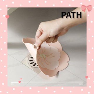 Path 2 in 1 ที่จับผมซิลิโคน ลายดอกไม้ ขนาดใหญ่ ติดตั้งง่าย สีเหลือง สีชมพู สีเขียว สีม่วง สําหรับอ่างอาบน้ํา 4 ชิ้น