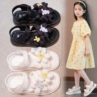 รองเท้าแตะ Velcro Princess กันลื่น แฟชั่นฤดูร้อน สําหรับเด็กผู้หญิง 2023