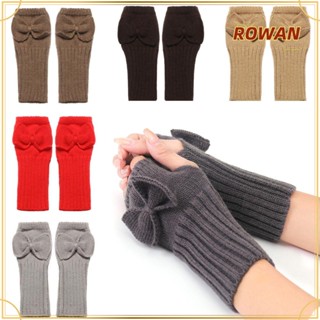 Rowans ถุงมือถัก ประดับโบว์ สีแคนดี้ แฟชั่นใหม่