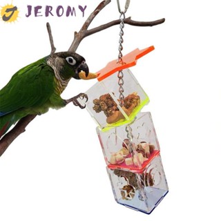 Jeromy ที่ให้อาหารนกแก้ว อะคริลิคใส แบบแขวน อุปกรณ์เสริม สําหรับนกเลิฟเบิร์ด