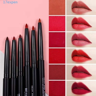 Expen ดินสอเขียนขอบปาก กํามะหยี่ พร้อมกบเหลา 6 สี เครื่องสําอาง ติดทนนาน สีชมพู สีแดง สีน้ําตาล เนื้อแมตต์ ความงาม