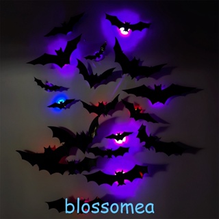 Blossomea สติกเกอร์ Pvc ลายค้างคาว 3D สําหรับติดตกแต่งผนังบ้าน ห้องนั่งเล่น ห้องนอน