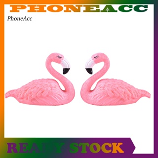 Phoneacc โมเดลนกฟลามิงโก้ PVC น่ารัก สําหรับตกแต่งบ้าน 2 ชิ้น