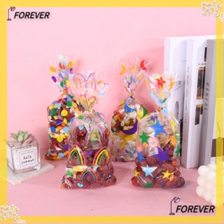 FOREVER ถุงขนมหวาน แบบใส OPP ขนาด 10.83x4.92 นิ้ว หลากสี สําหรับใส่ขนมหวาน ปาร์ตี้ 100 ชิ้น