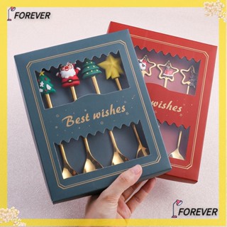 Forever ช้อนสเตนเลส ลายซานตาคลอส 4 ชิ้น