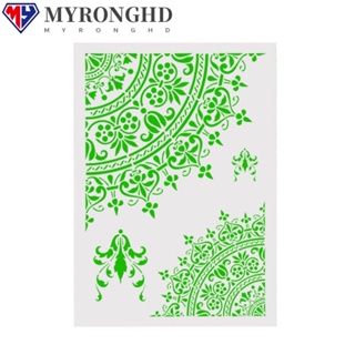 Myronghd แม่แบบกระดาษลายฉลุ ลายตัวอักษรนูน สําหรับตกแต่งผนัง