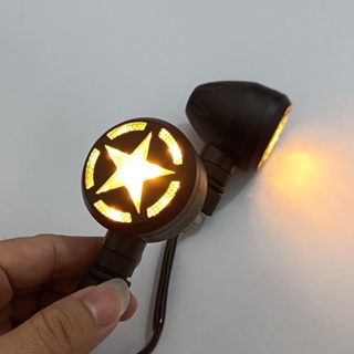 ไฟเลี้ยว LED 12V สไตล์เรโทร สําหรับรถจักรยานยนต์ไฟฟ้า