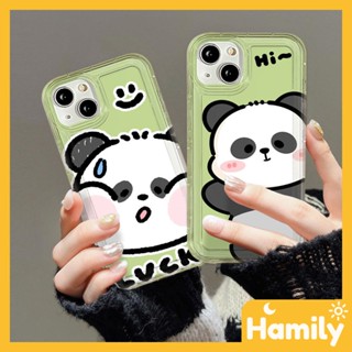 Photo Frame Airbag iPhone Case TPU Soft Clear Case Cartoon Cute Green Bear Camera Protection Shockproof Compatible with iPhone 14 13 12 11 Pro Max XS Max XR XS 6 7 8 Plus