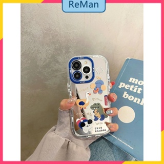 เคสโทรศัพท์มือถือกระจก ลายสัตว์สนุก สําหรับ Apple Iphone 14Promax 14 13 12 11 XR14Promax 14plus 13 12pro 12 11 pro max Xr Xs max 7 8 Plus 13 pro max 13 12 12pro 11promax