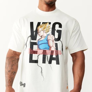 Vanquish DBZ เสื้อยืดลําลอง แขนสั้น คอกลม พิมพ์ลาย Dragon Ball Goku ทรงหลวม