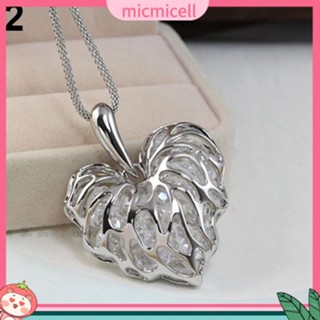Mic_ สร้อยคอโซ่ยาว จี้รูปหัวใจ กลวง เครื่องประดับแฟชั่นสตรี