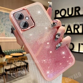 เคสโทรศัพท์มือถือแบบนิ่ม แต่งกลิตเตอร์ ไล่โทนสี ระยิบระยับ ระยับ น่ารัก แฟชั่น พร้อมฝาครอบกล้อง สําหรับ VIVO Y27 Y78 4G 5G Y02t 2023