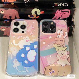 เคสโทรศัพท์มือถือ ซิลิโคนนิ่ม กันกระแทก ลายแมวน่ารัก สําหรับ iPhone 7 8 Plus XS XR X XS Max 14 Pro Max 14 Plus 13 Pro Max 13 Pro 12 Pro Max 12 Pro 11 Pro Max11