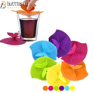 Buttterfly ฝาครอบแก้วน้ํา เซรามิค พลาสติก ซิลิโคน กันฝุ่น หลากสี แฟชั่น