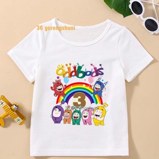 เสื้อยืด พิมพ์ลายกราฟฟิค The Oddbods Show Girl 1 2 3 4 5 6 7 ปี สําหรับเด็กผู้ชาย ผู้หญิง