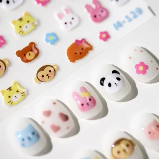 [Meow.Sensei] สติกเกอร์กาวเจลลี่ ลายน่ารัก สําหรับติดตกแต่งเล็บ M-129