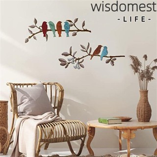 Wisdomest สติกเกอร์โลหะ รูปนกบิน ลอกออกได้ สําหรับติดตกแต่งผนังบ้าน 2 ชิ้น