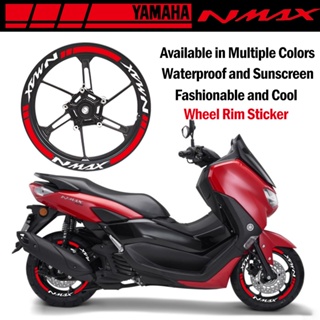 สติกเกอร์สะท้อนแสง ลายโลโก้ Nmax สําหรับติดตกแต่งล้อรถมอเตอร์ไซค์ สกูตเตอร์ Yamaha Nmax