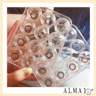 Alma กล่องคอนแทคเลนส์ ขนาดเล็ก แบบพกพา 12 ชิ้น/ชุด