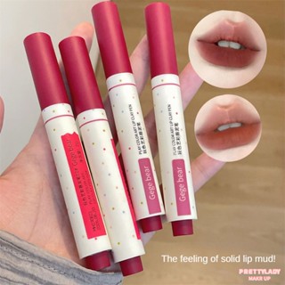 Gege Bear Fog Velvet Matte Red Lip Clay Pen ลิปกลอสแบบถ้วยกันน้ำและทนทาน [prettylady]