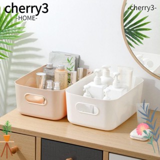 Cherry3 ตะกร้าเก็บของพลาสติก PP ความจุขนาดใหญ่ วางซ้อนกันได้ หลายสี พร้อมที่จับ สําหรับห้องน้ํา