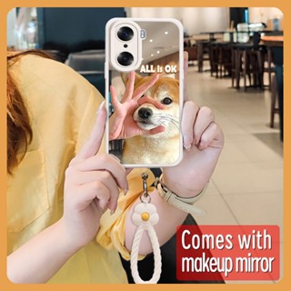 Little Fresh trend Phone Case For Huawei Honor60 youth Full edging Anti drop airbag Raised lens dustproof Makeup mirror