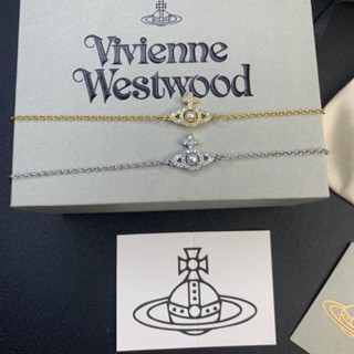 Vivienne Westwood สร้อยข้อมือ ฝังไข่มุก ประดับเพชร หรูหรา เครื่องประดับแฟชั่น