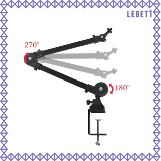 [Lebet] ขาตั้งไมโครโฟน แบบคลิปหนีบ พับได้ อุปกรณ์เสริม 360 องศา° การหมุน ประหยัดพื้นที่ สําหรับวิดีโอเกม