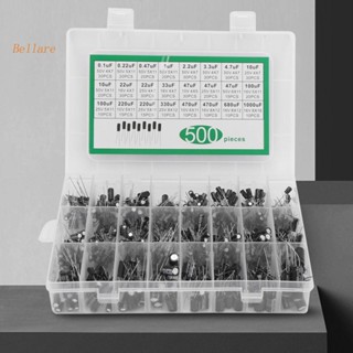 ชุดตัวเก็บประจุไฟฟ้า 24 ค่า 0.1UF-1000UF 500 ชิ้น และกล่องอลูมิเนียม 16V-50V ความถี่ต่ํา สําหรับวิทยุ คอมพิวเตอร์ [Bellare.th]
