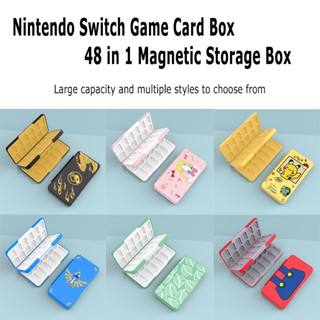 48 in 1 Nintendo Switch Card Case กล่องเก็บการ์ดเกมคอนโทรลเลอร์ ความจุสูง NS การ์ดเกม OLED กระเป๋าการ์ดแม่เหล็ก อุปกรณ์เสริมเกม Mario Picchu