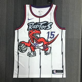 【Swingman】ใหม่ ของแท้ NBA Toronto Raptors สําหรับผู้ชาย #15 เสื้อกีฬาแขนสั้น ลายทีม Vince Carter Jersey สีขาว