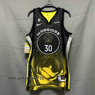 เสื้อกีฬาแขนสั้น ลายทีม NBA GSW Curry Jersey Golden State Warriors คุณภาพสูง สําหรับผู้ชาย 2022-23 #30 เสื้อกีฬาแขนสั้น ลายทีม Stephenϟcurry City Edition สีดํา