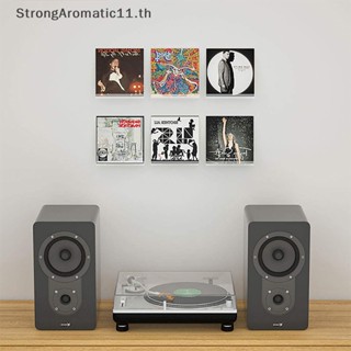 Strongaromatic ชั้นวางของอะคริลิคใส แบบติดผนัง สําหรับวางอัลบั้มไวนิล 6 ชิ้น