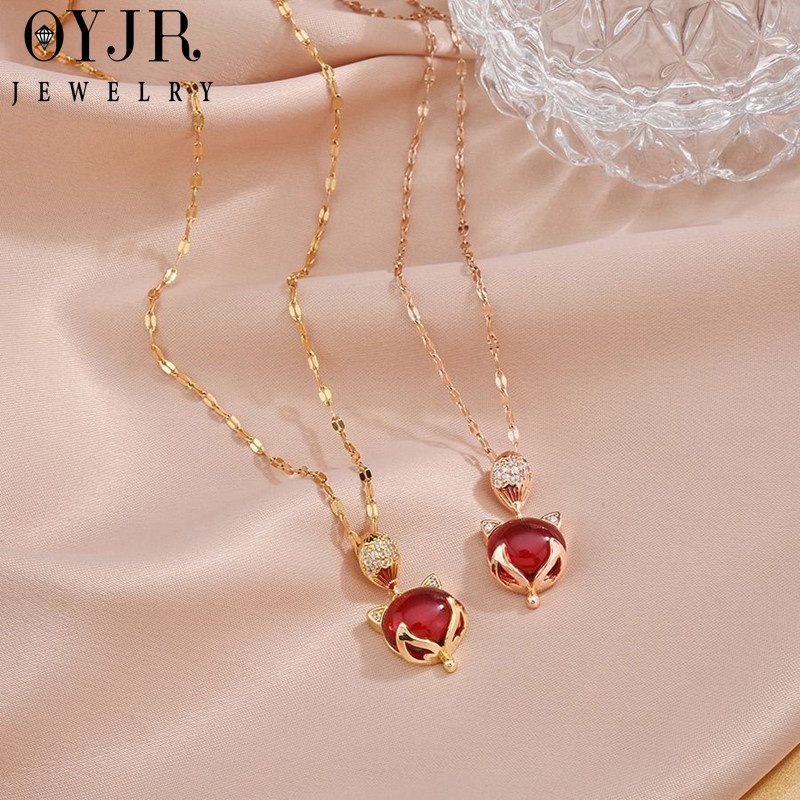 OYJR สร้อยสแตนเลส จี้จิ้งจอก เครื่องประดับแฟชั่นสำหรับผู้หญิง - รูปที่ 3