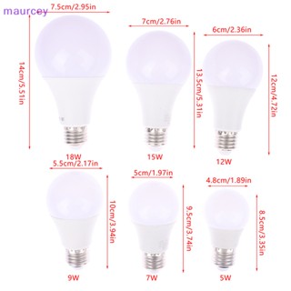 Maurcey หลอดไฟสปอตไลท์ LED E27 5W 7W 9W 12W 15W 18W สีขาวอบอุ่น