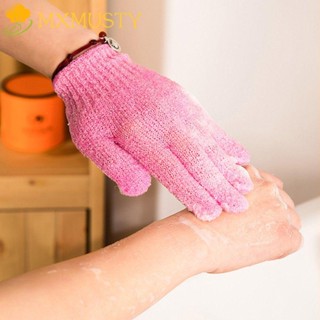 Mxmusty ถุงมือโฟมอาบน้ํา สุ่มสี สําหรับอาบน้ํา สปา นวดตัว