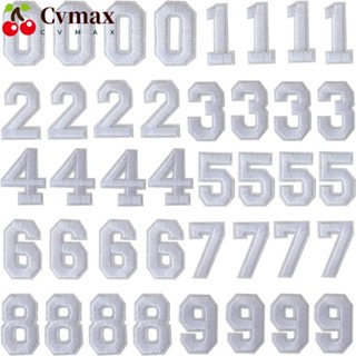 Cvmax แผ่นแปะตัวเลข สีขาว 1.9 นิ้ว 0-9 อุปกรณ์เสริม สําหรับถุงเท้า 40 ชิ้น