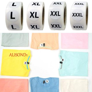 Alisond1 สติกเกอร์ ทรงกลม หลายขนาด ไซซ์ XS S M L XL มีกาวในตัว สําหรับตกแต่งเสื้อผ้า