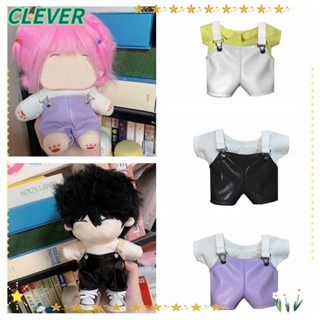 Clever ชุดเสื้อผ้าตุ๊กตา กางเกงหนัง ผ้าฝ้าย ลายการ์ตูน 20 ซม. หลายสี DIY สําหรับเด็ก