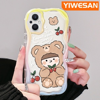 เคสโทรศัพท์มือถือแบบนิ่ม ใส กันกระแทก ลายการ์ตูนหมี เชอร์รี่ เด็กผู้หญิง สําหรับ OPPO Reno 7Z 5G Reno 8Z Reno7 Lite Reno8 Lite F21 Pro 5G F21s Pro 5G