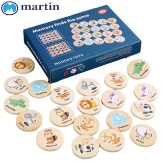 Martin เกมจับคู่ความจํา ฝึกความจํา ฝึกสมาธิ เด็ก จับคู่ ของเล่นไม้ เกมปริศนา ของเล่นเพื่อการศึกษา คิด ฝึกสัตว์ ค้นหาเกมเดียวกัน
